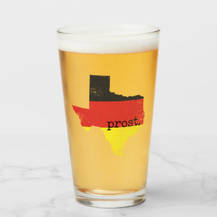 Deutscher Flag-Prost in bedrücktem Texas Glas