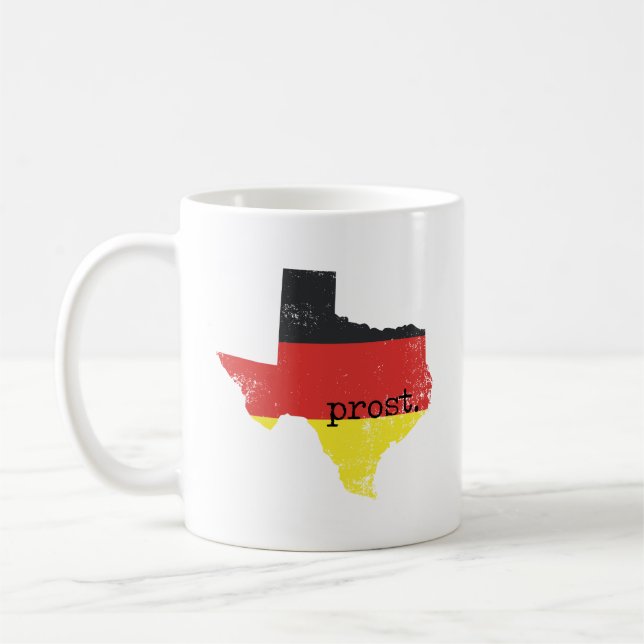 Deutscher Flag-Prost in bedrücktem Texas Kaffeetasse (Links)