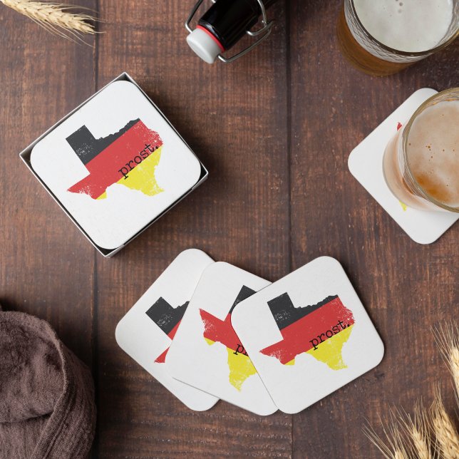 Deutscher Flag-Prost in bedrücktem Texas Rechteckiger Pappuntersetzer (Von Creator hochgeladen)