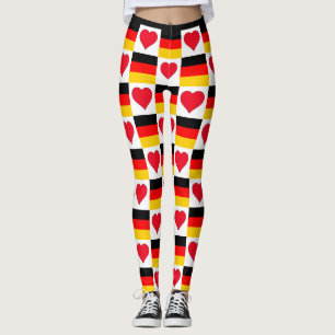 Deutscher Flaggen Herzmuster Patriotischer Deutsch Leggings