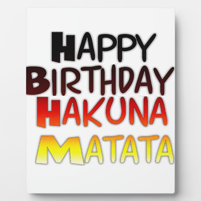 Deutscher Geburtstag Hakuna Matata Kunstprint Fotoplatte (Vorderseite)