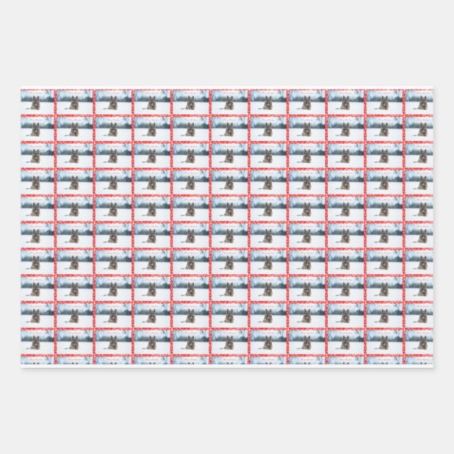 Deutscher Hirte 19" x 29" Faltpapierblätter. Geschenkpapier Set (Vorderseite)