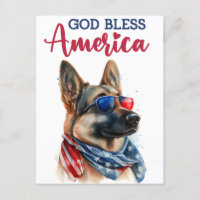 Deutscher Hirte, Gott segne Amerika Postkarte