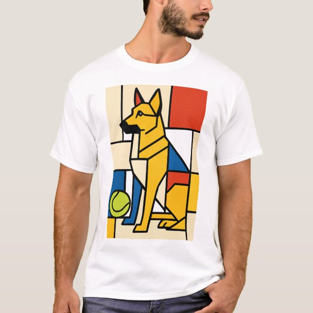 Deutscher Hirte im modernen Kunststil T-Shirt (Vorderseite)