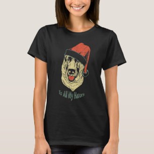 Deutscher Hirte in einer Weihnachtsmannmütze für H T-Shirt