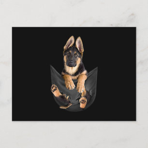 Deutscher Hirte in Pocket T - Shirt Funny Hund Lov Postkarte