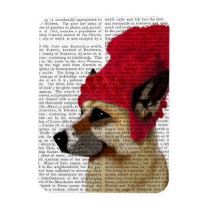 Deutscher Hirte in Red Wooly Hat Magnet