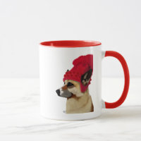 Deutscher Hirte in Red Wooly Hat