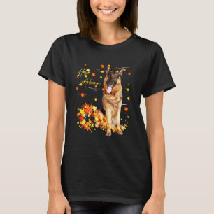 Deutscher Hirte Leaf Fall Hallo Herbst für Hund T-Shirt