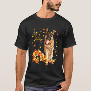 Deutscher Hirte Leaf Fall Hallo Herbst für Hund T-Shirt