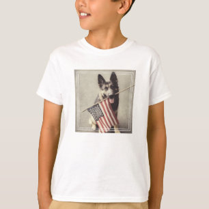 Deutscher Hirte mit US-Flagge T-Shirt