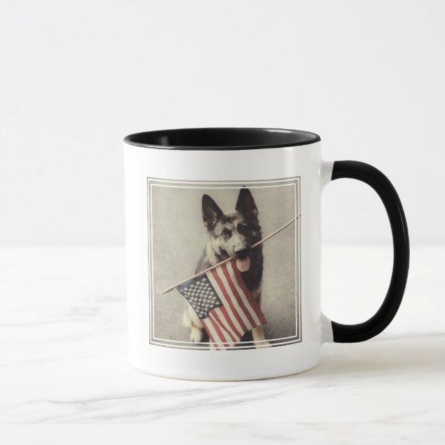 Deutscher Hirte mit US-Flagge Tasse (Rechts)