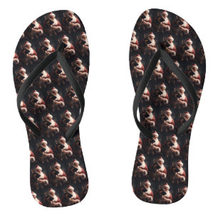 Deutscher Hirte mit Weihnachtsmann Weihnachten Flip Flops