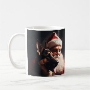 Deutscher Hirte mit Weihnachtsmann Weihnachten Kaffeetasse