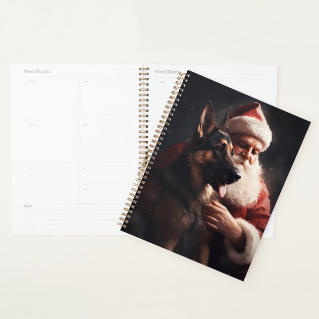 Deutscher Hirte mit Weihnachtsmann Weihnachten Planer (Anzeige)