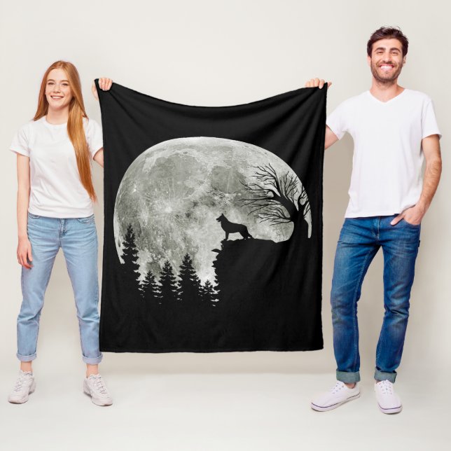 Deutscher Hirte, Stehend auf Mountain Halloween Fleecedecke (Beispiel)