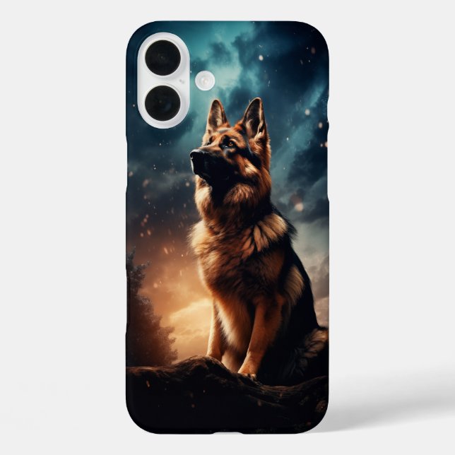 Deutscher Hirte unter Sturmy Sky Case-Mate iPhone Hülle (Rückseite)