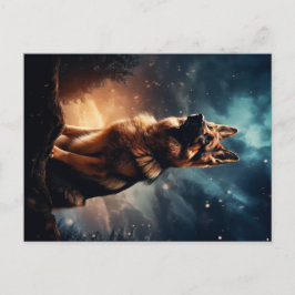 Deutscher Hirte unter Sturmy Sky Postkarte