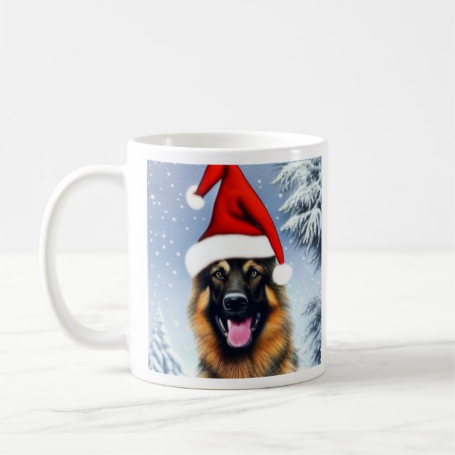 Deutscher Hirte, Weihnachten, Weihnachts-Kaffee-Ta Kaffeetasse (Links)