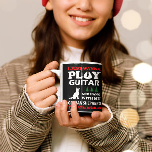Deutscher Hirte will nur Gitarre spielen Kaffeetasse