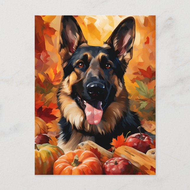 Deutscher Hirtenherbst-Erntedank Postkarte (Vorderseite)