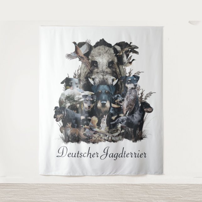 Deutscher Jagdterer Platz Uhr Kaffee Mu Wandteppich (Vorderseite)