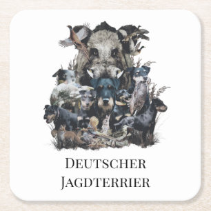 Deutscher Jagdterer Rechteckiger Pappuntersetzer