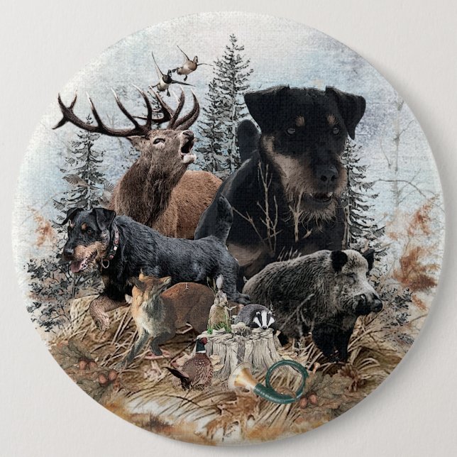 Deutscher Jagdterrier (Jagdterrier)  Button (Vorderseite)