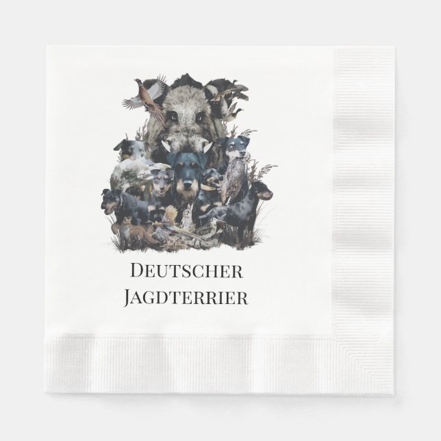 Deutscher Jagdterrier Serviette (Vorderseite)