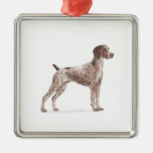Deutscher kurzhaariger Zeiger Silbernes Ornament