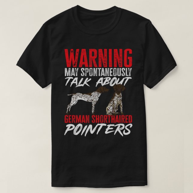 Deutscher kurzhaariger Zeigerwarnung APS-Hund T-Shirt (Design vorne)
