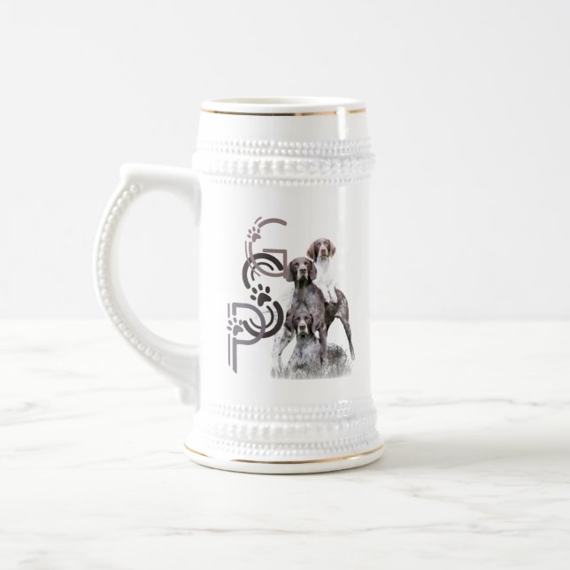 Deutscher Kurzläufer Pointer Beer Stein Bierglas (Links)