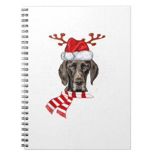 Deutscher Kurzläufer-Pointer Dog Antlers Santa Chr Notizblock