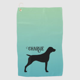 Deutscher Kurzläufer-Silhouette-Individuelle Name Golfhandtuch