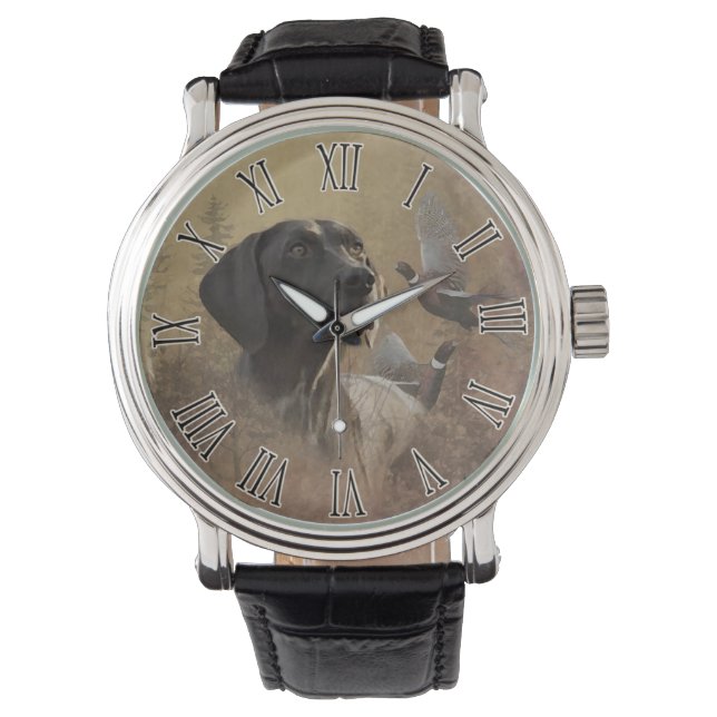 Deutscher Kurzzeiger Armbanduhr (Vorderseite)