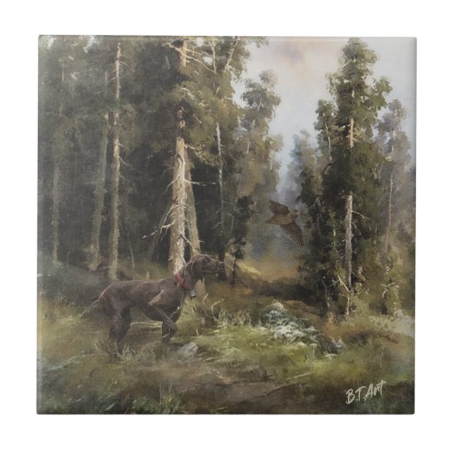 Deutscher Kurzzeiger Fliese (Vorderseite)