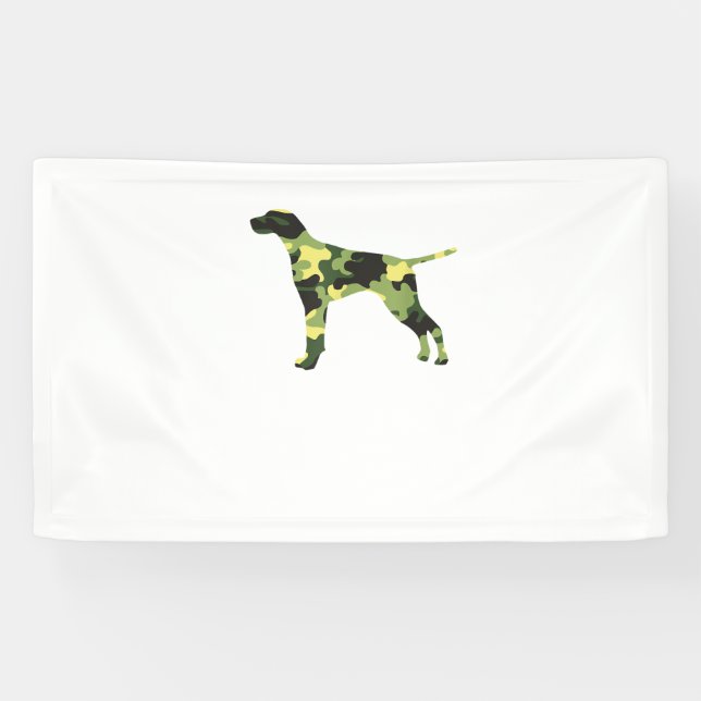 Deutscher Kurzzeiger _ Hund Camouflage Silhouette Banner (Horizontal)
