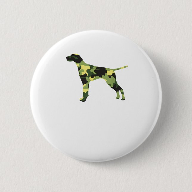 Deutscher Kurzzeiger _ Hund Camouflage Silhouette Button (Vorderseite)