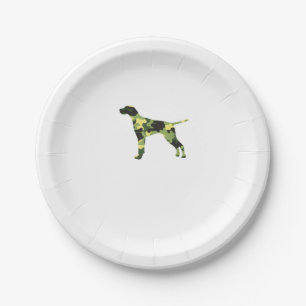 Deutscher Kurzzeiger _ Hund Camouflage Silhouette Pappteller