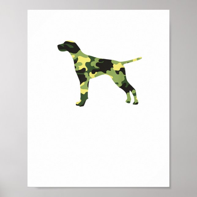 Deutscher Kurzzeiger _ Hund Camouflage Silhouette Poster (Vorne)