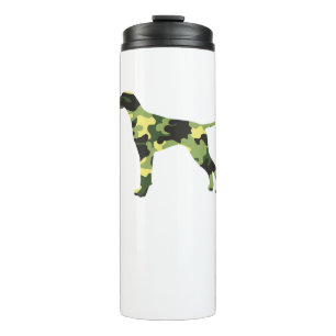 Deutscher Kurzzeiger _ Hund Camouflage Silhouette Thermosbecher