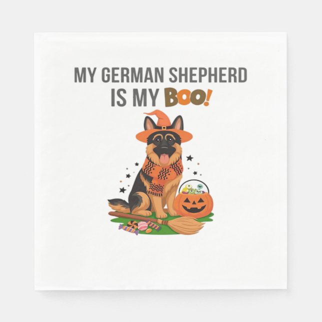 Deutscher Kurzzeiger Hund - Halloween Moon Si Serviette (Vorderseite)