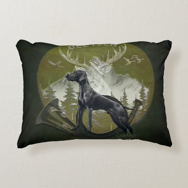 Deutscher Kurzzeiger , Jagdlogo Dekokissen (Vorderseite)