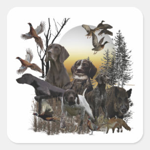 Deutscher Kurzzeiger Quadratischer Aufkleber