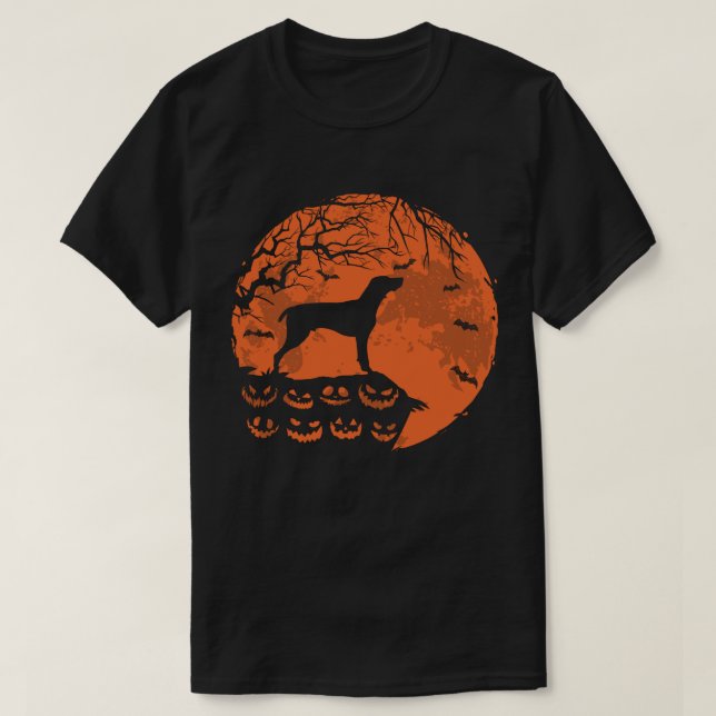 Deutscher Kurzzeiger und MondHalloween T-Shirt (Design vorne)