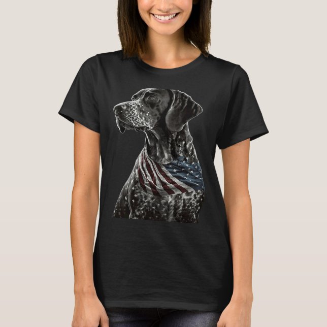 Deutscher Kurzzeitpointer 4. Juli APS Mama Vater T-Shirt (Vorderseite)