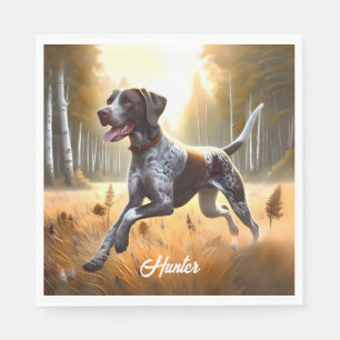 Deutscher Kurzzeitpointer läuft Serviette