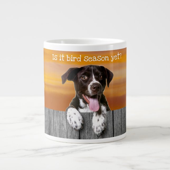 Deutscher Kurzzeitpointer "Vogelsaison"  Jumbo-Tasse (Vorderseite)