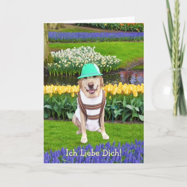 Deutscher Labrador Valentine Feiertagskarte (Vorderseite)