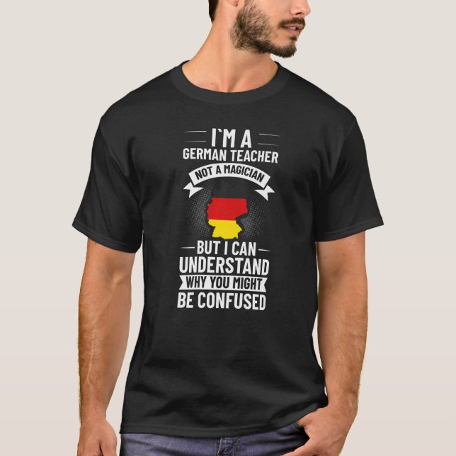 Deutscher Lehrer - Deutscher Flaggensprachunterric T-Shirt (Vorderseite)